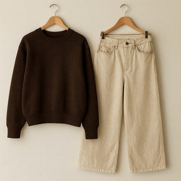 Sweatshirt With Wide Leg Jeans