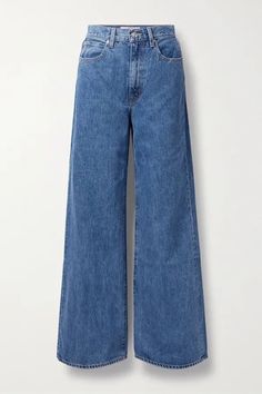 Wide-leg Denim Jeans-Classic  Blue