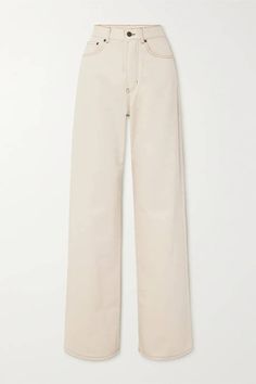 Straight-Leg Off-White Jeans For Women's
