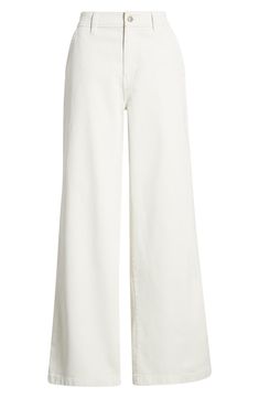 White Minimalist Wide-Leg Jeans
