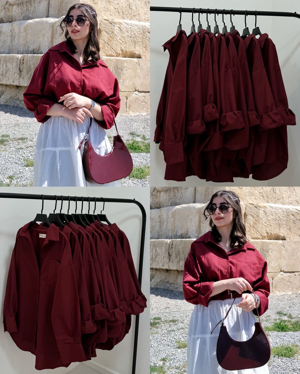 MAROON BUTTON DOWN SHIRT