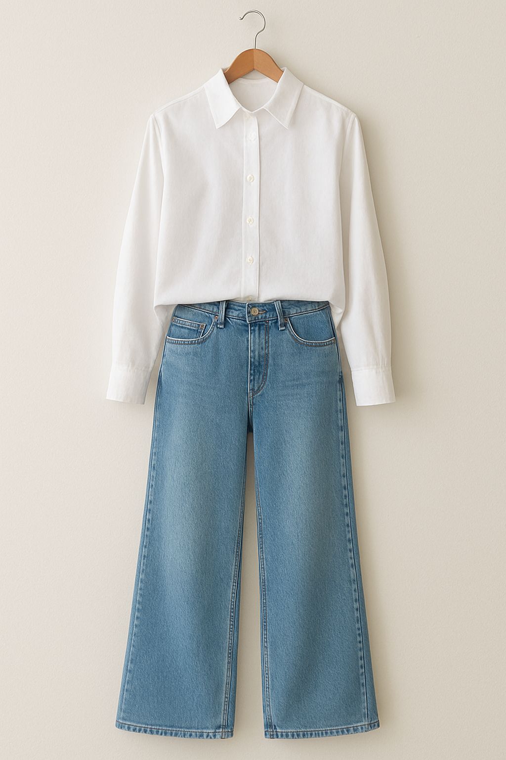 BUTTON DOWN SHIRT AND JEANS