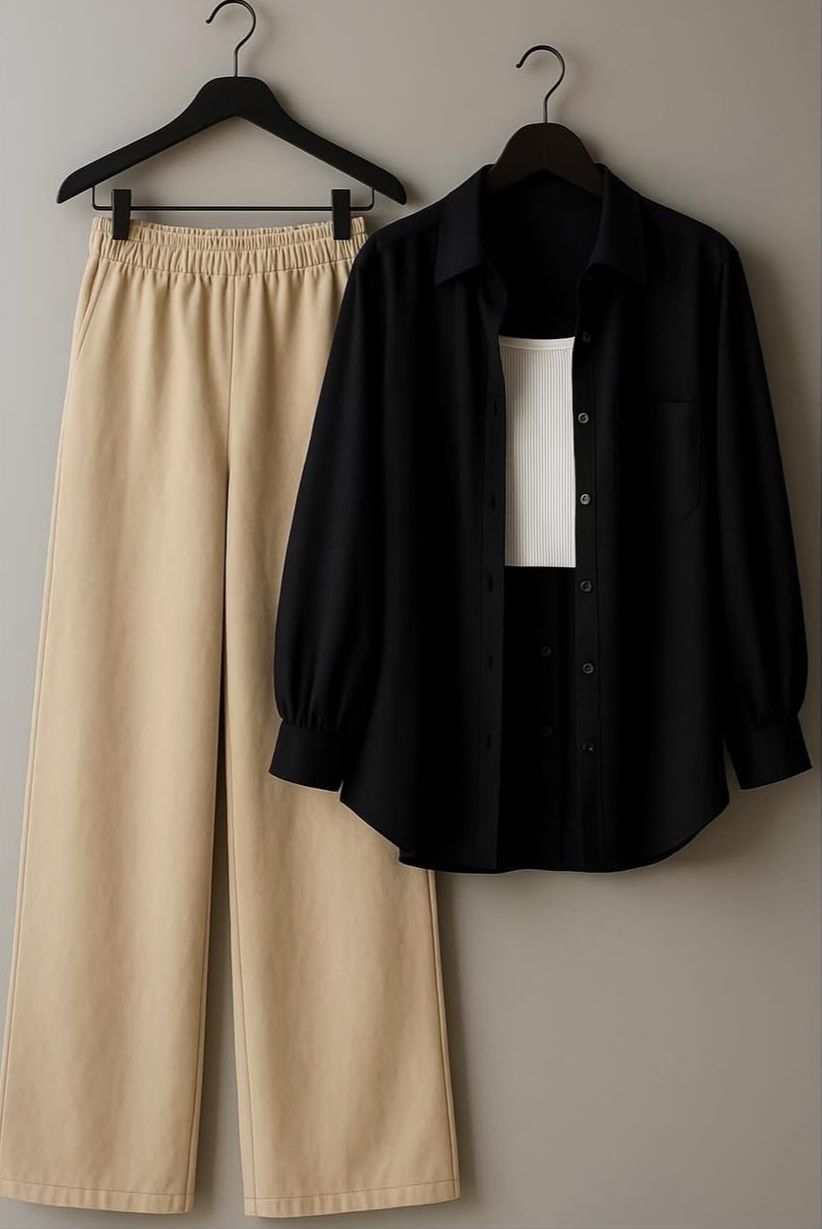 BUTTON DOWN SHIRT WITH FLAPPER TROUSER