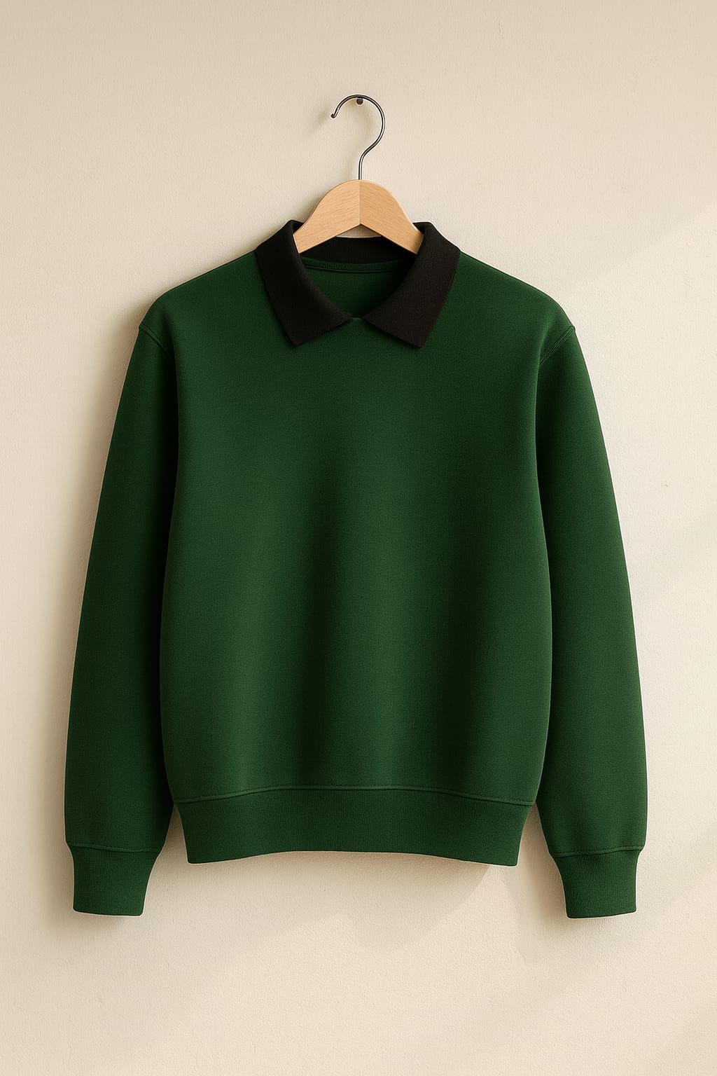 Classic Black Collar Sweatshirt