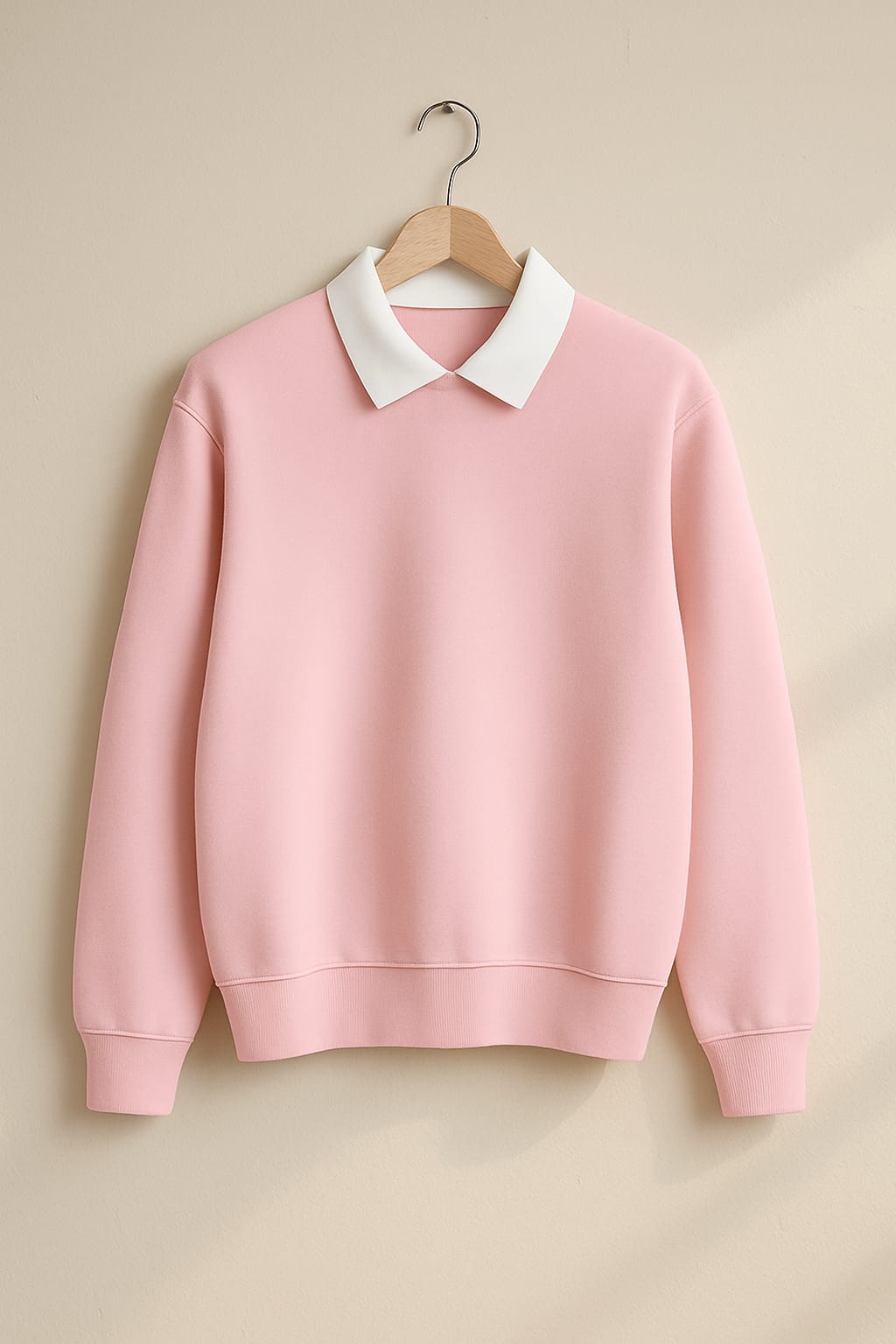 Classic White Collar Sweatshirt