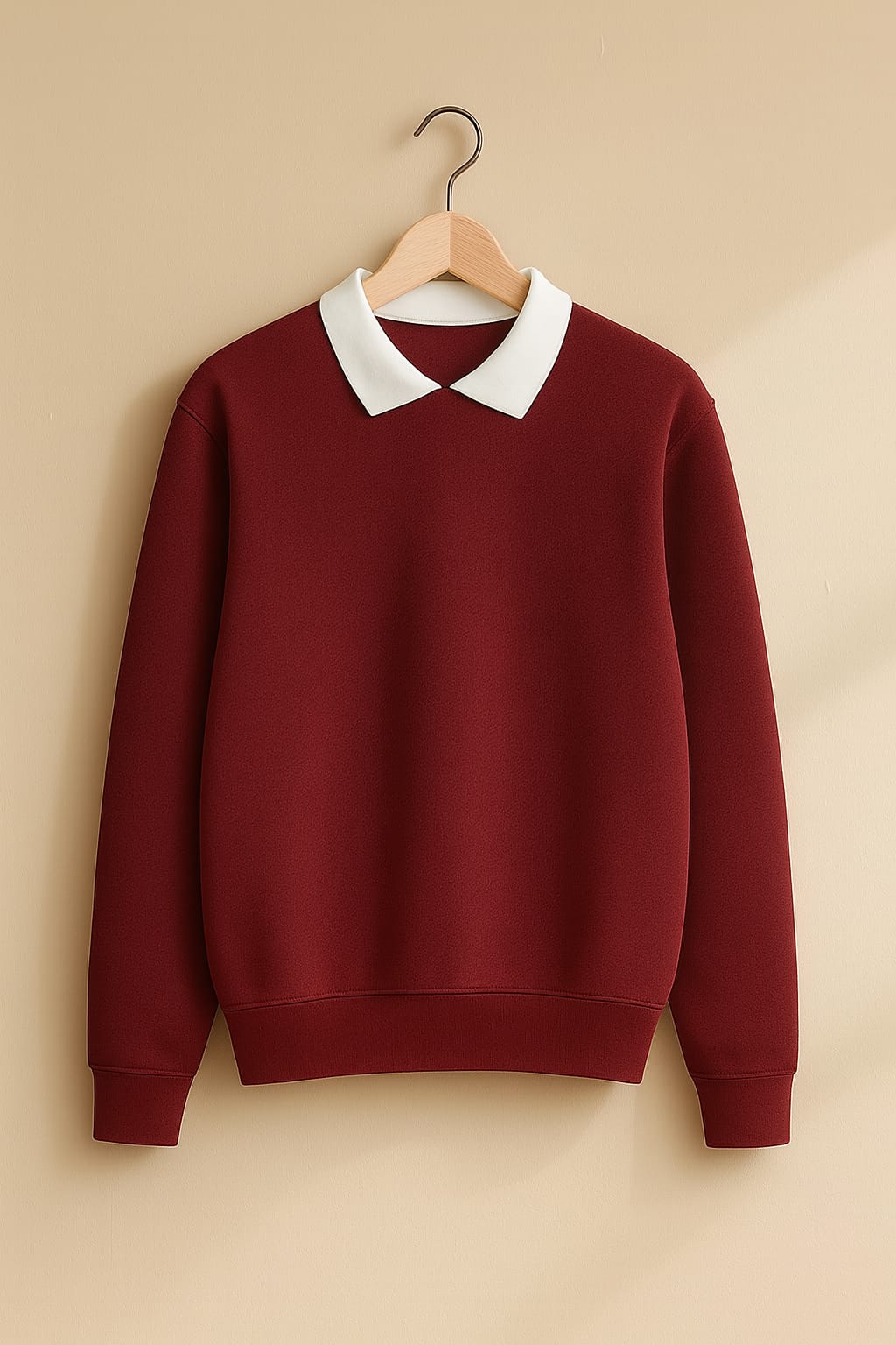 Classic White Collar Sweatshirt