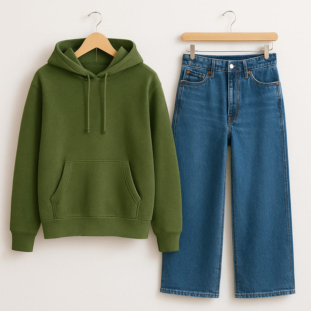 Hoodie with Mid Blue Jeans