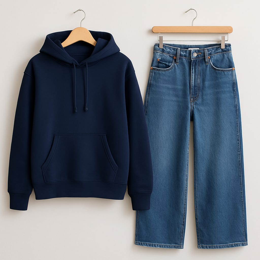 Hoodie With Mid Blue Jeans