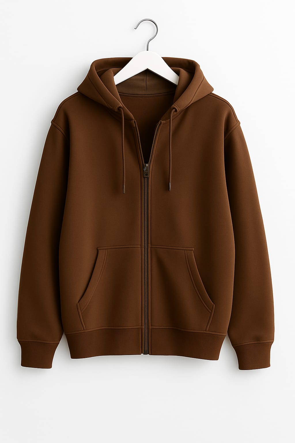 Drak Brown Zipper Hoodie