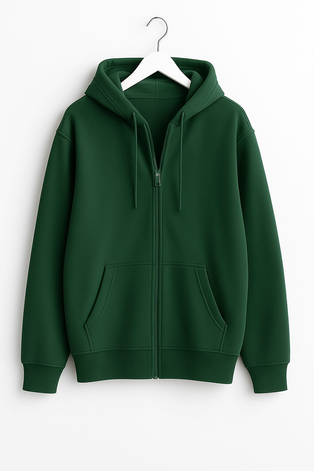 Bottle Green Zipper Hoodie