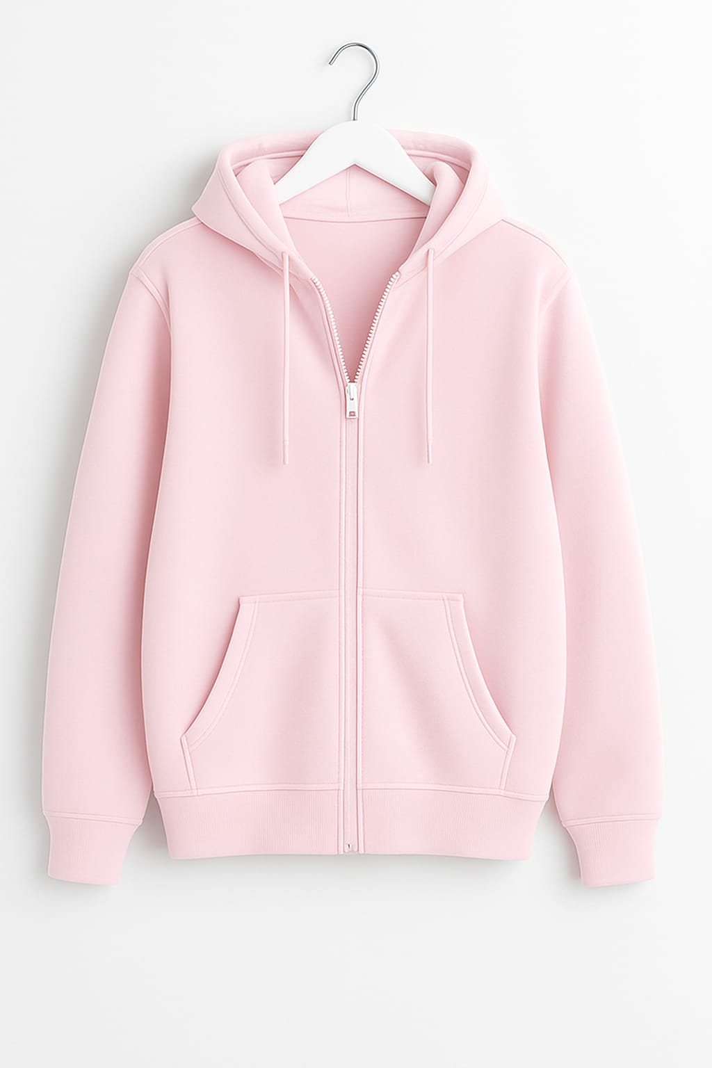 Baby Pink Zipper Hoodie