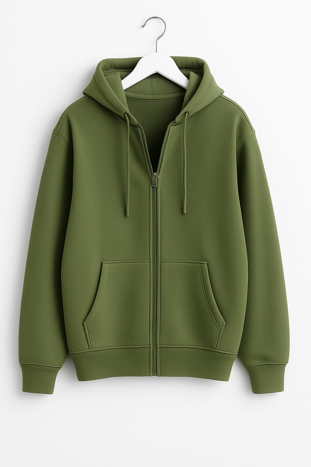Olive Green Zipper Hoodie
