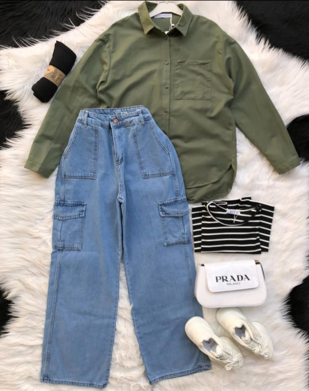 Button Down Shirt With Cargo Jeans