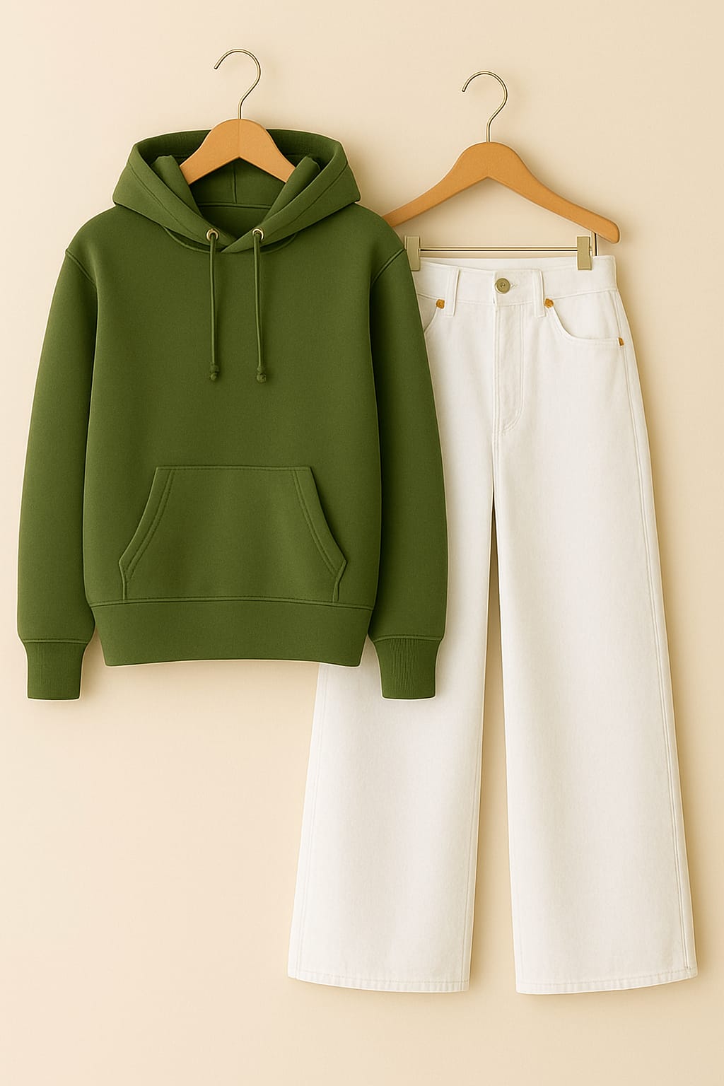 Hoodie With White Leg Jeans