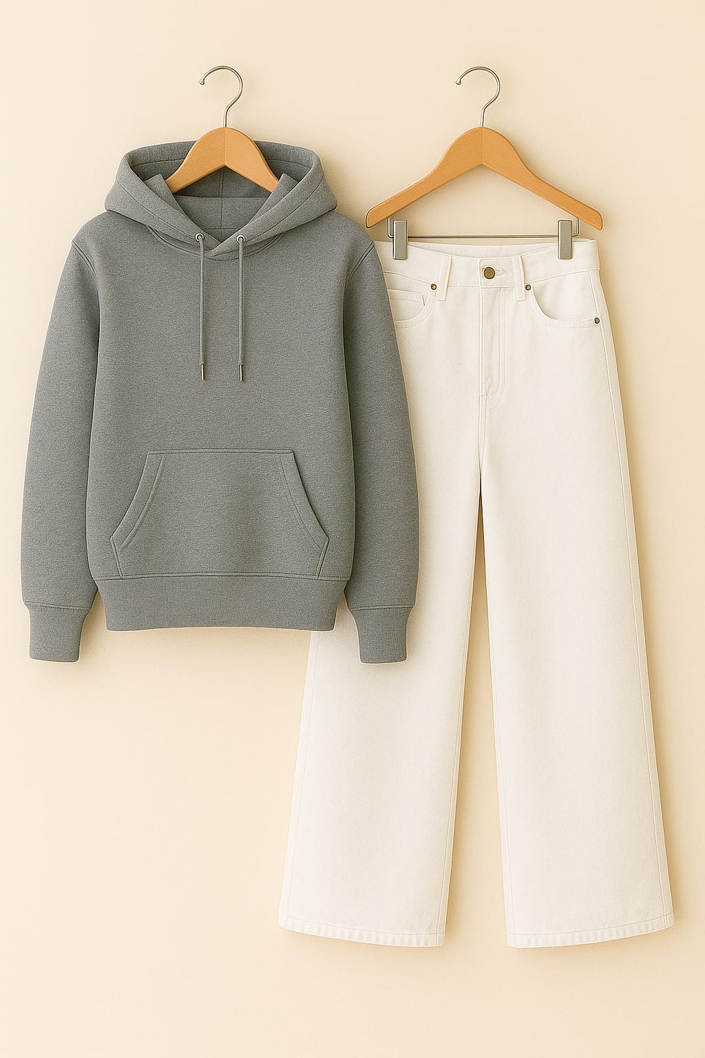 Hoodie With White Leg Jeans