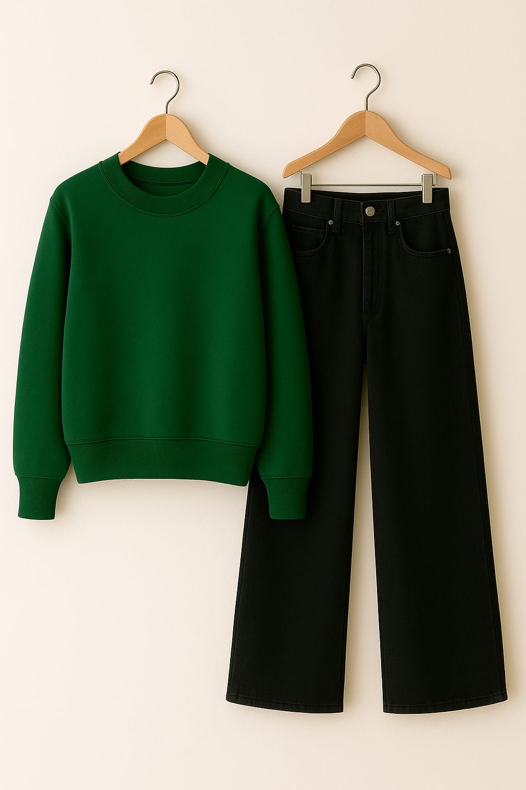Sweatshirt With Black Wide Leg Jeans