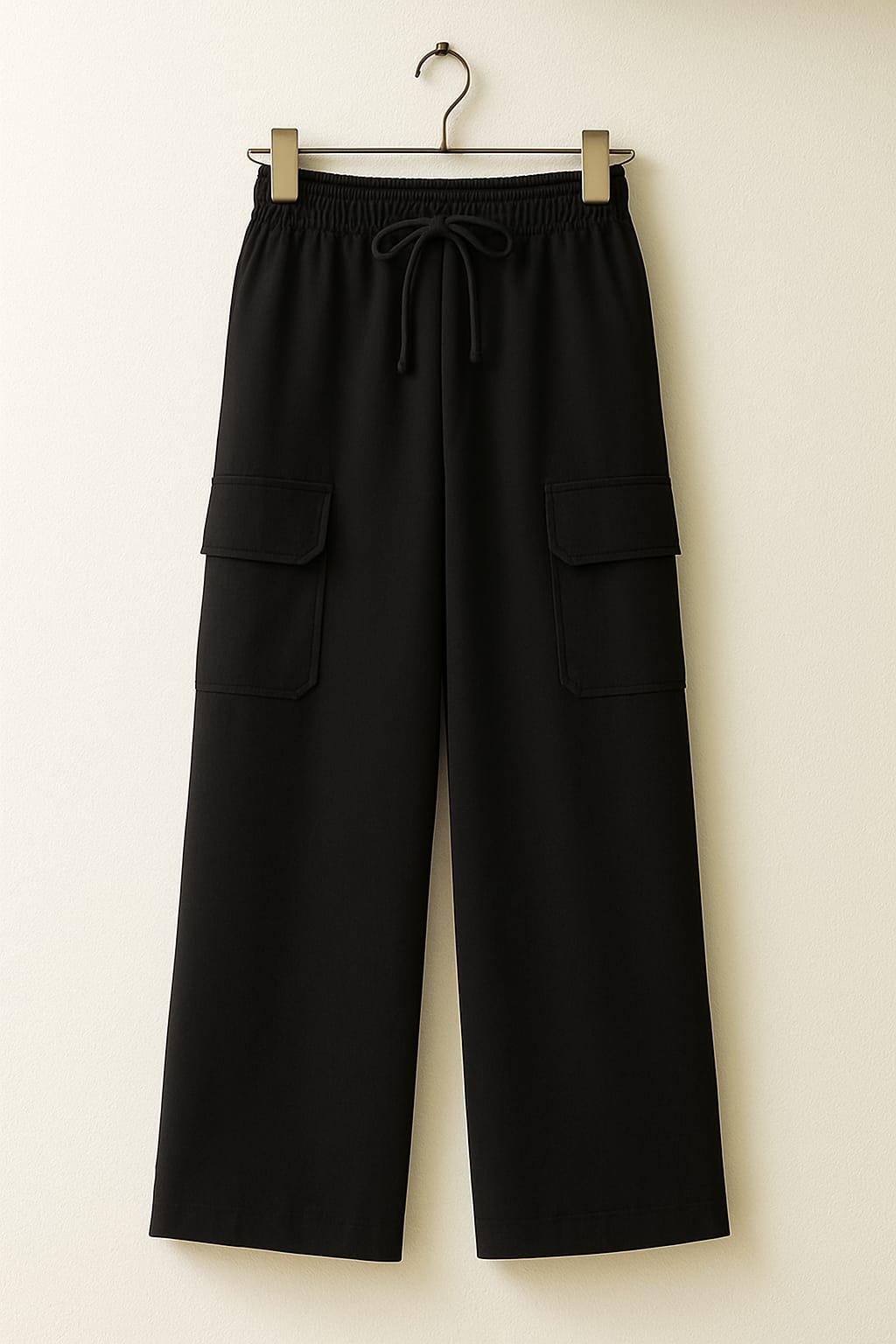 Black Cargo Flapper Trousers