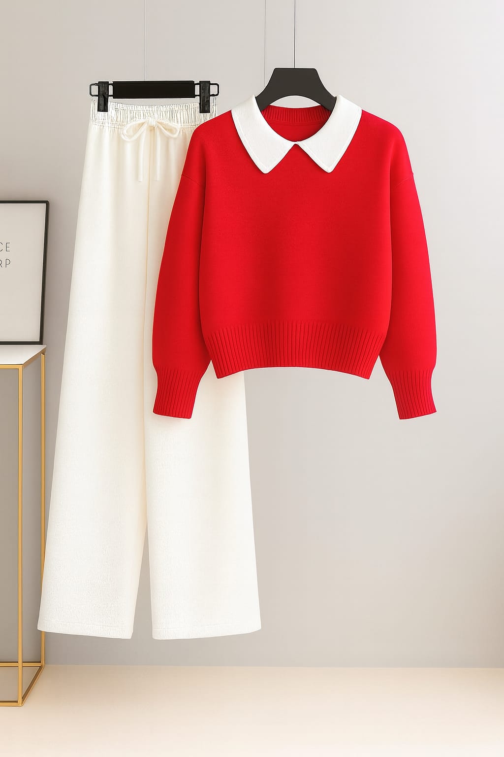 Collar Sweatshirt With White Flapper