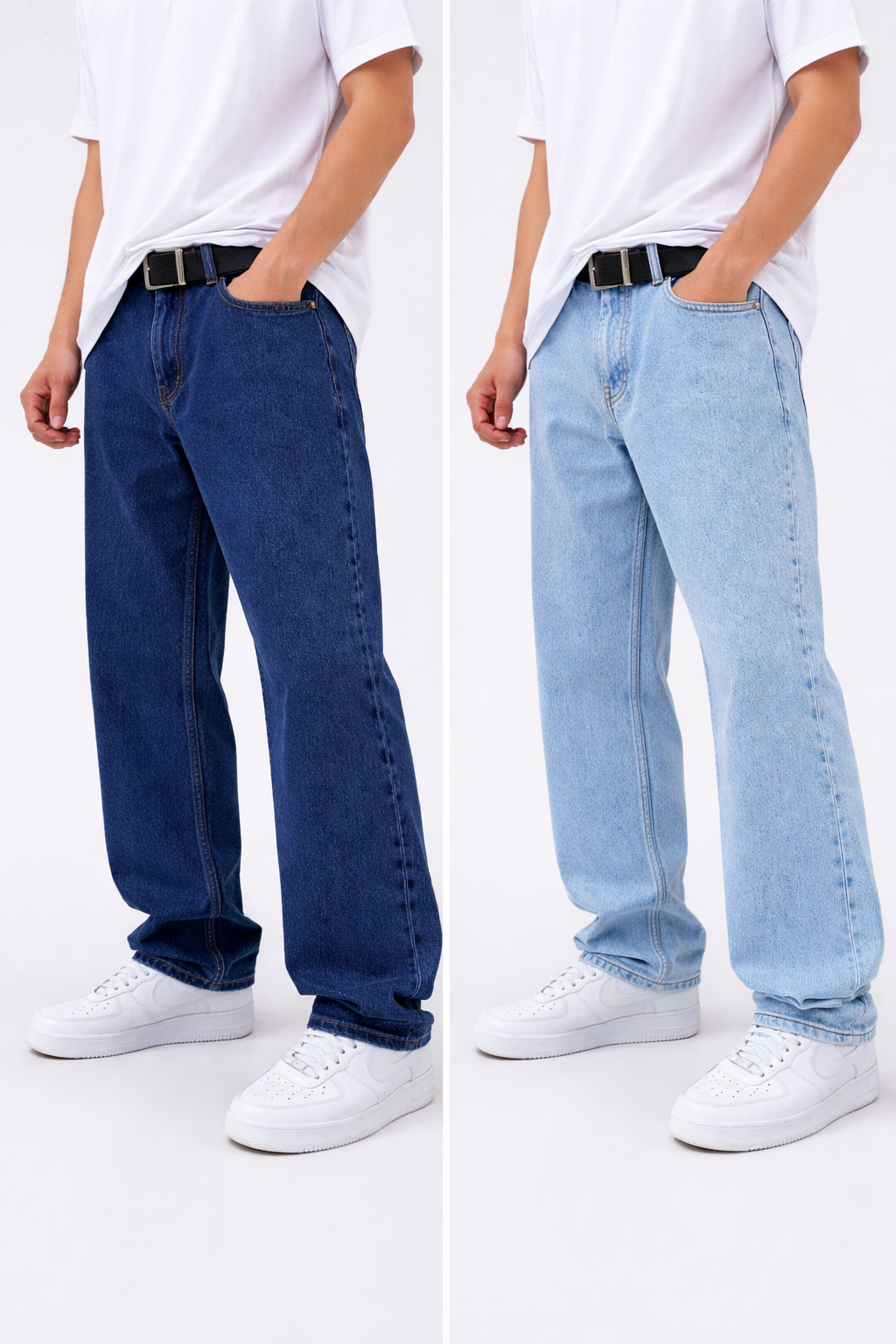 Wide Leg Jeans (Pack Of 2) Navy & Sky