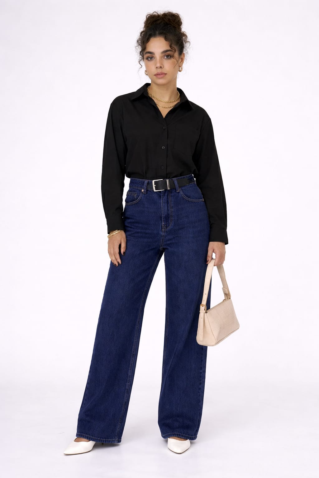 Women's Wide Leg Jeans (Pack Of 2) Navy & Sky